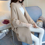 R&B | Cardigan Lange Strickjacke Oversized Fit Offene Vorderseite Weich und Warm