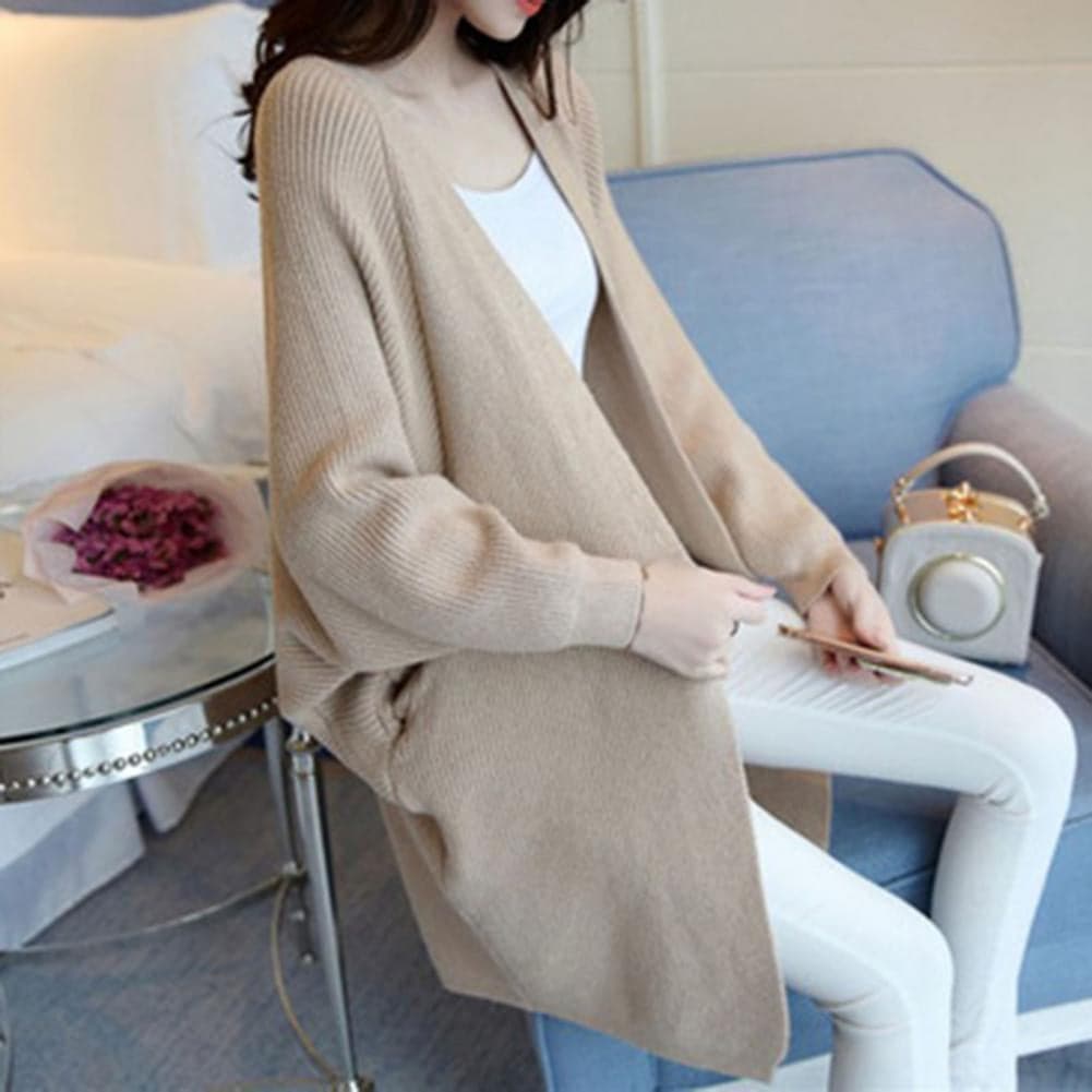 R&B | Cardigan Lange Strickjacke Oversized Fit Offene Vorderseite Weich und Warm