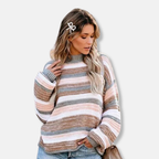 R&B | Strickpullover Weicher Strick Oversize Fit Rundhalsausschnitt Lange Ärmel