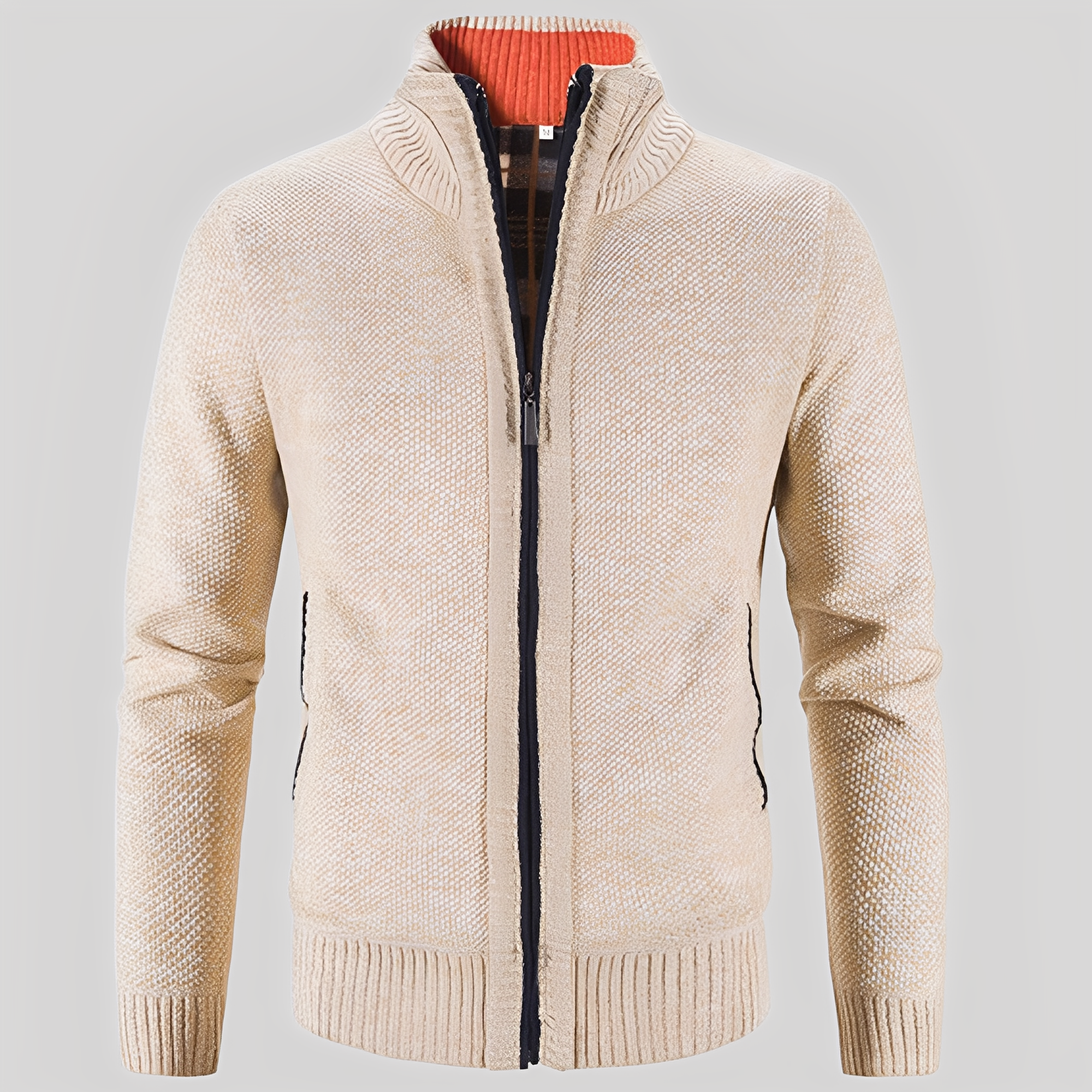 R&B | Einfacher Cardigan mit Reißverschluss für Herren