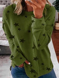 R&B | Warmer Stern Druck Rundhals Pullover Ideal für den Winter