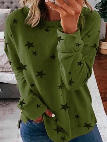 R&B | Warmer Stern Druck Rundhals Pullover Ideal für den Winter