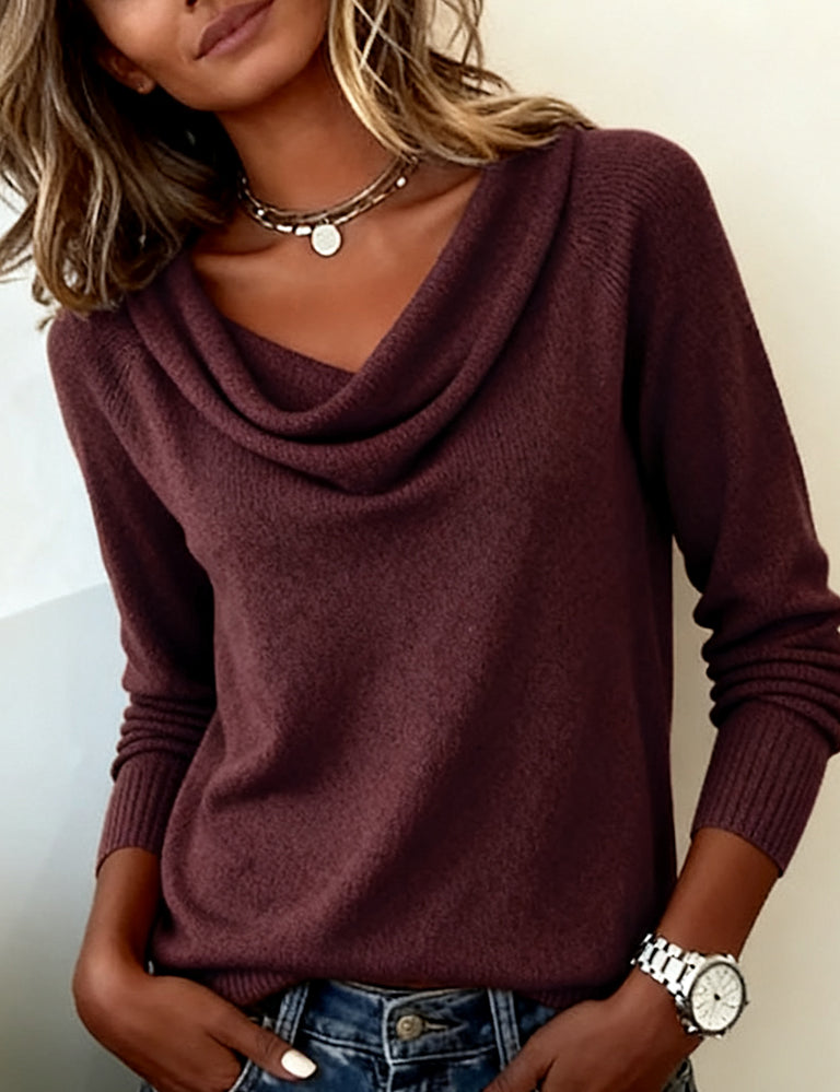 R&B | Langärmeliger Pullover mit Plüschkragen