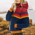R&B | Gestreifte Gesteppte Jacke Legere Oberbekleidung