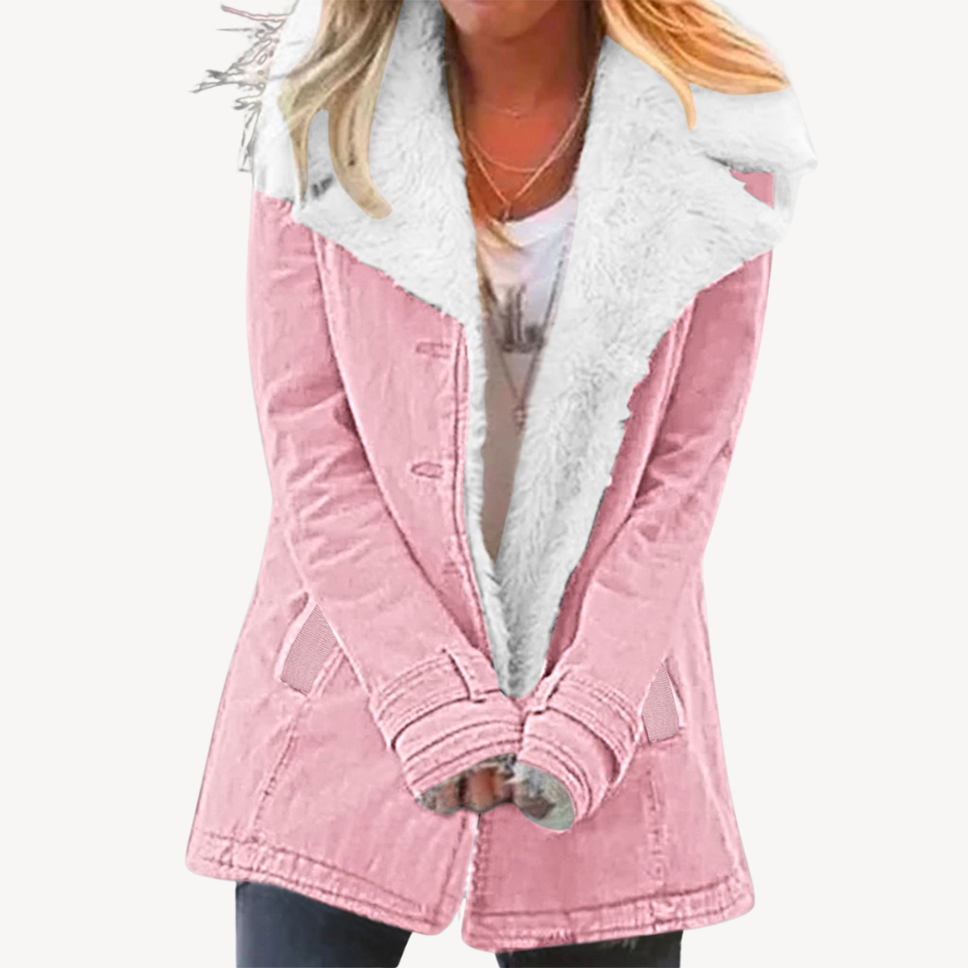 R&B | Damen Sherpa Gefütterte Denimjacke