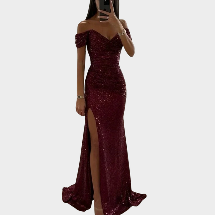 R&B | Damen Lange Elegante Abendkleid mit Schlitz für Frauen
