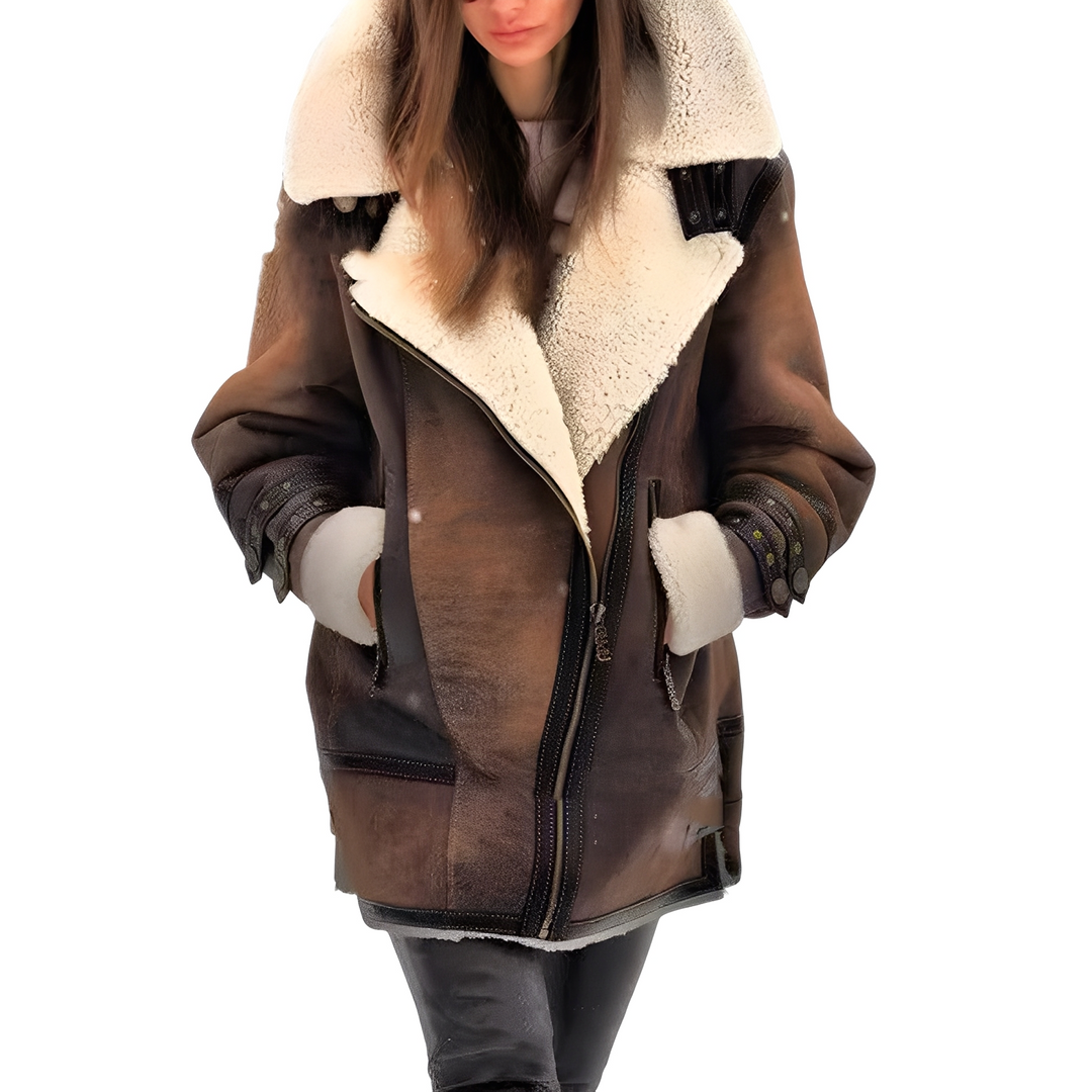 R&B | Elegante Damen-Lederjacke mit gemütlichem Futter