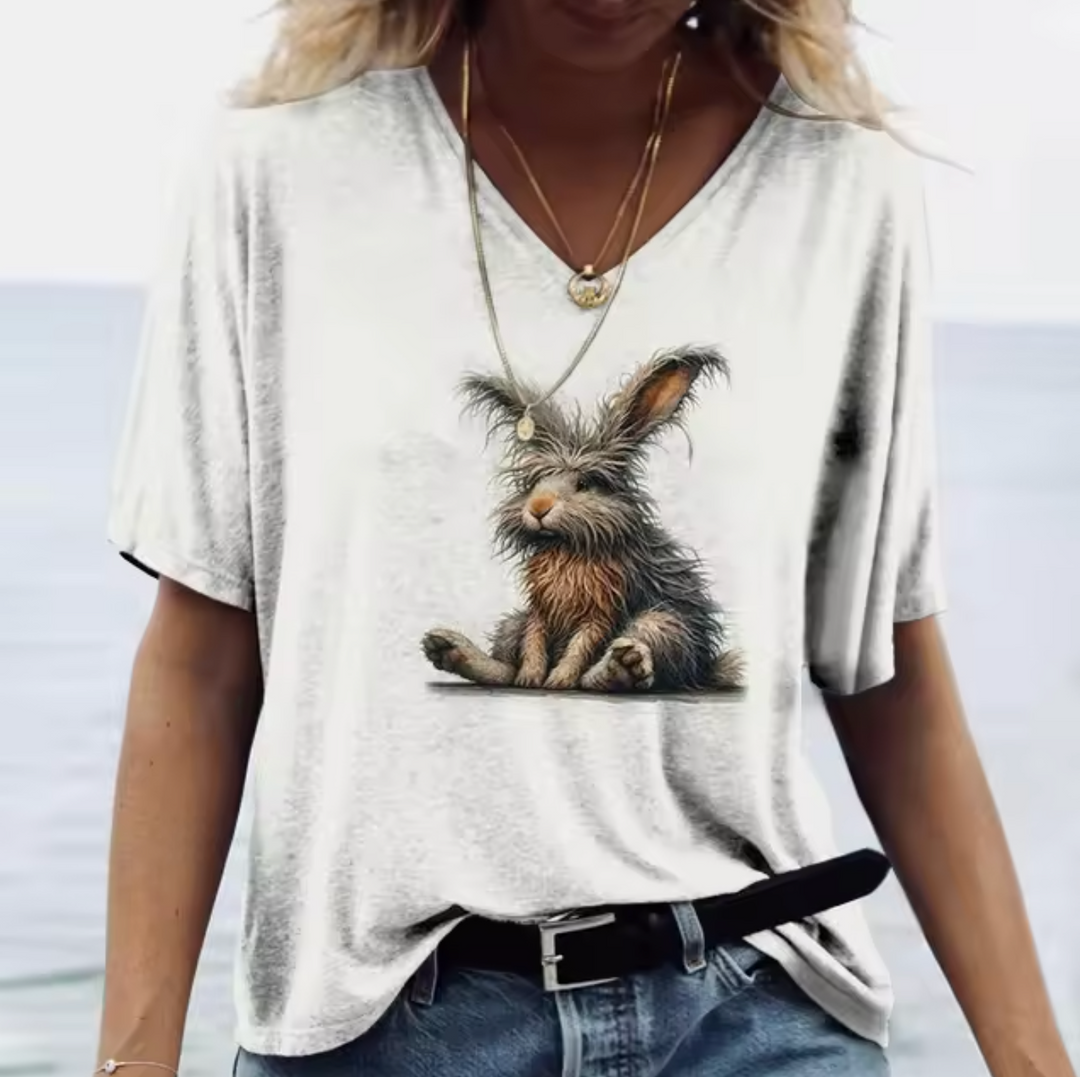 R&B | Weiße T-Shirts mit Hasenmotiven