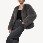 R&B | Damen Winterjacke Kunstpelz Mantel