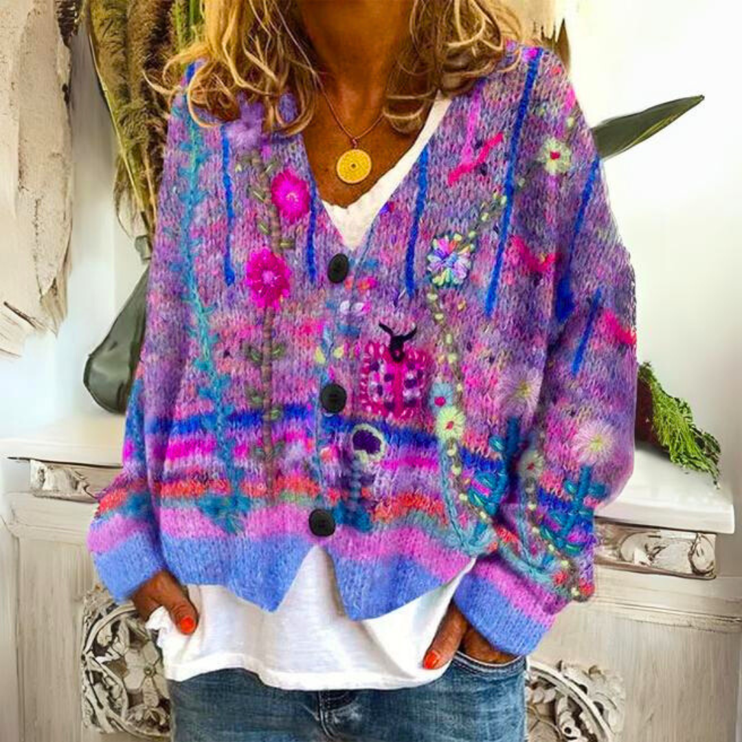 R&B | Luxuriöse Bedruckte Strickjacke