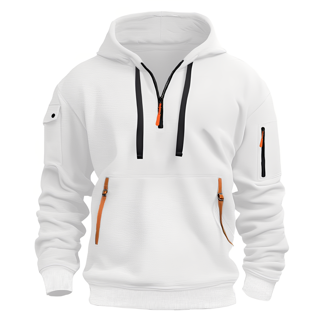 R&B | Lässiger, lockerer Hoodie mit Reißverschluss für Männer