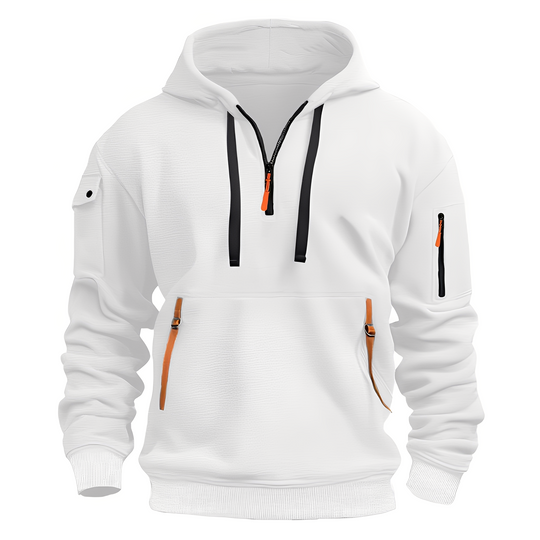 R&B | Lässiger, lockerer Hoodie mit Reißverschluss für Männer
