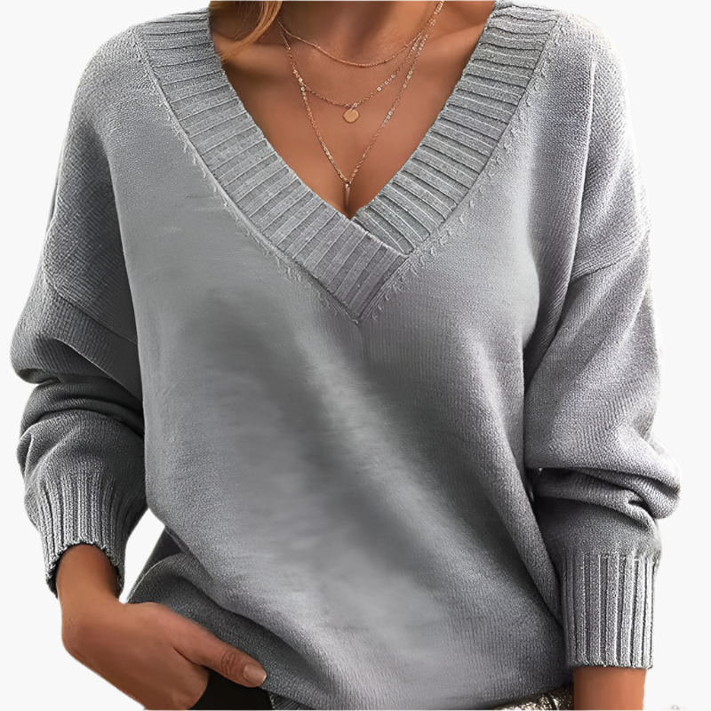 R&B | V-Neck Pullover - Elegante Strickpullover Im Oversize-Stil für Alltag & Büro