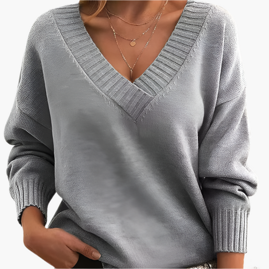 R&B | V-Neck Pullover - Elegante Strickpullover Im Oversize-Stil für Alltag & Büro