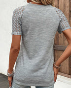R&B | Damen T-Shirt mit kurzen Ärmeln und Spitze
