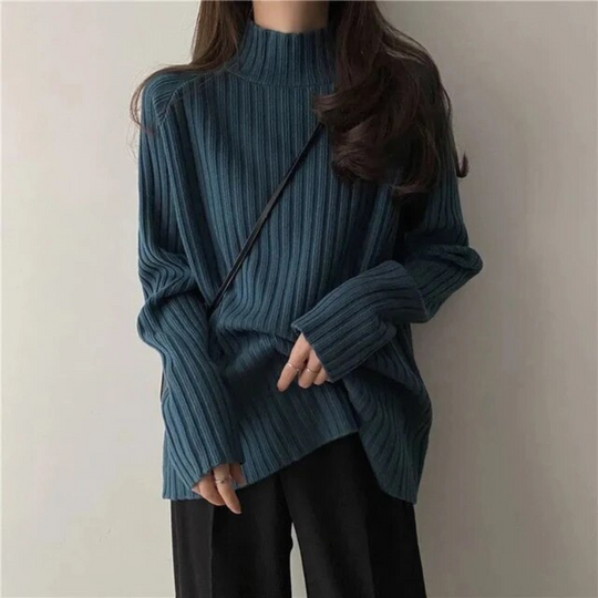 R&B | Pullover mit hohem Kragen für Frauen Lang