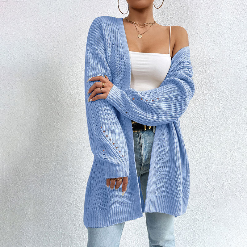 R&B | Einfarbige Elegante Strickjacke mit Taschen