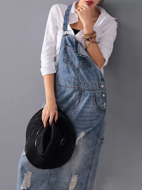 R&B | Lässiges Denim Latzkleid