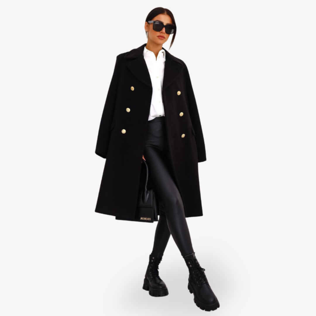 R&B | Damen Doppelreiher Wollmantel