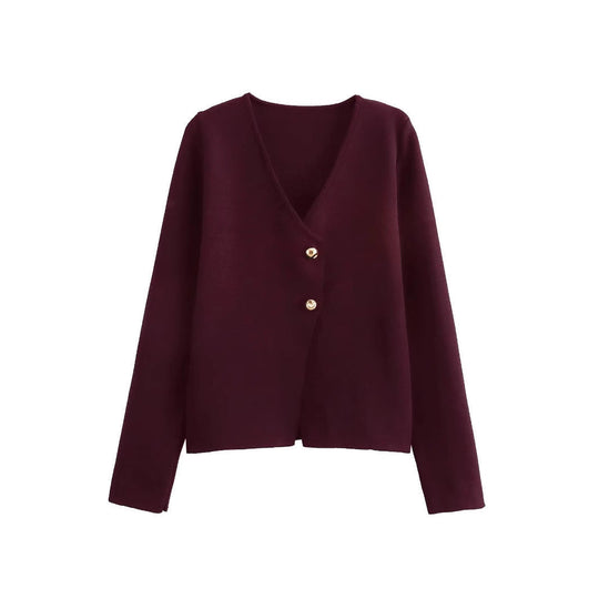 R&B | Einfacher, figurschmeichelnder Strickcardigan für Frauen