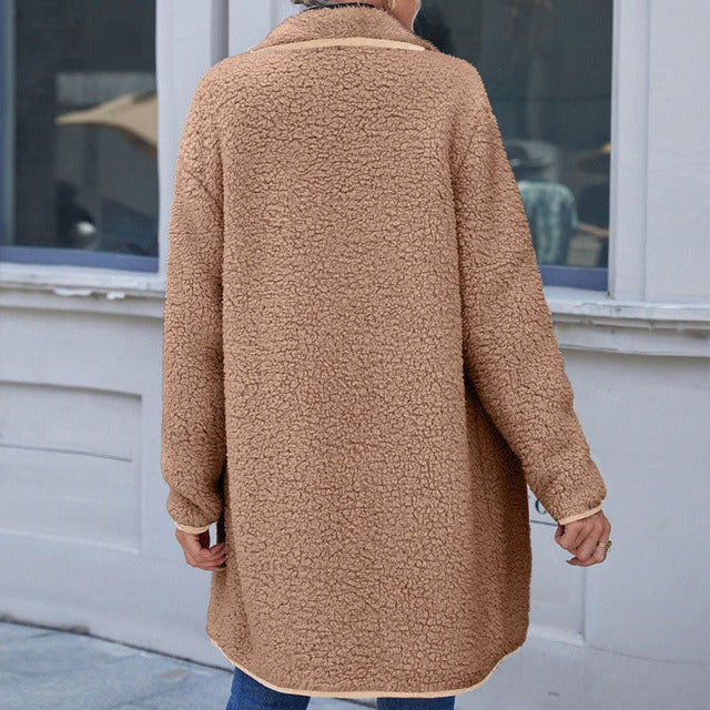 R&B | Fluffy Lange Jacke Polyester Warm, Stilvoll