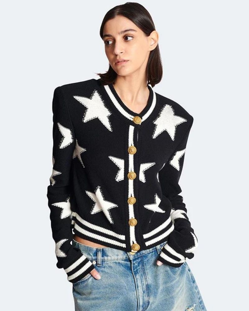 R&B | Strick Jacquard Cardigan