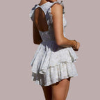R&B Verspieltes Minikleid mit Lochstickerei