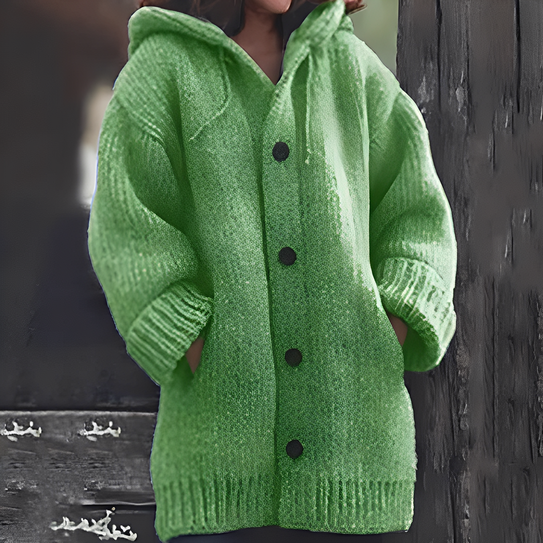 R&B | Bequemer Strickcardigan mit Kapuze für Frauen