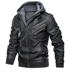 R&B | Lederjacke mit Kapuze für Herren
