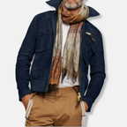 R&B | Maßgeschneiderte Jacke Kragenjacke In Hüftlanger Lederbesatzjacke