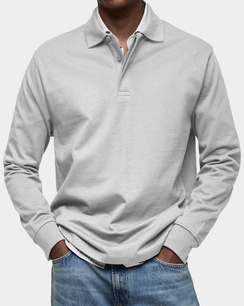 Herren Professionelles Langarm-Poloshirt