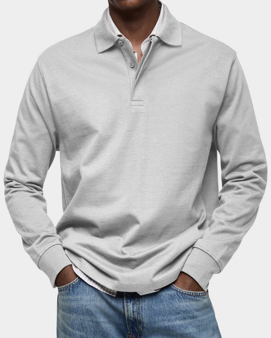 Herren Professionelles Langarm-Poloshirt