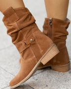 Wild Stiefel mit niedrigem Absatz und Reißverschluss