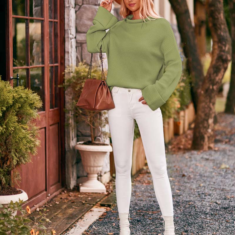 R&B | Schlichter Einfarbiger Strickpullover Für Damen