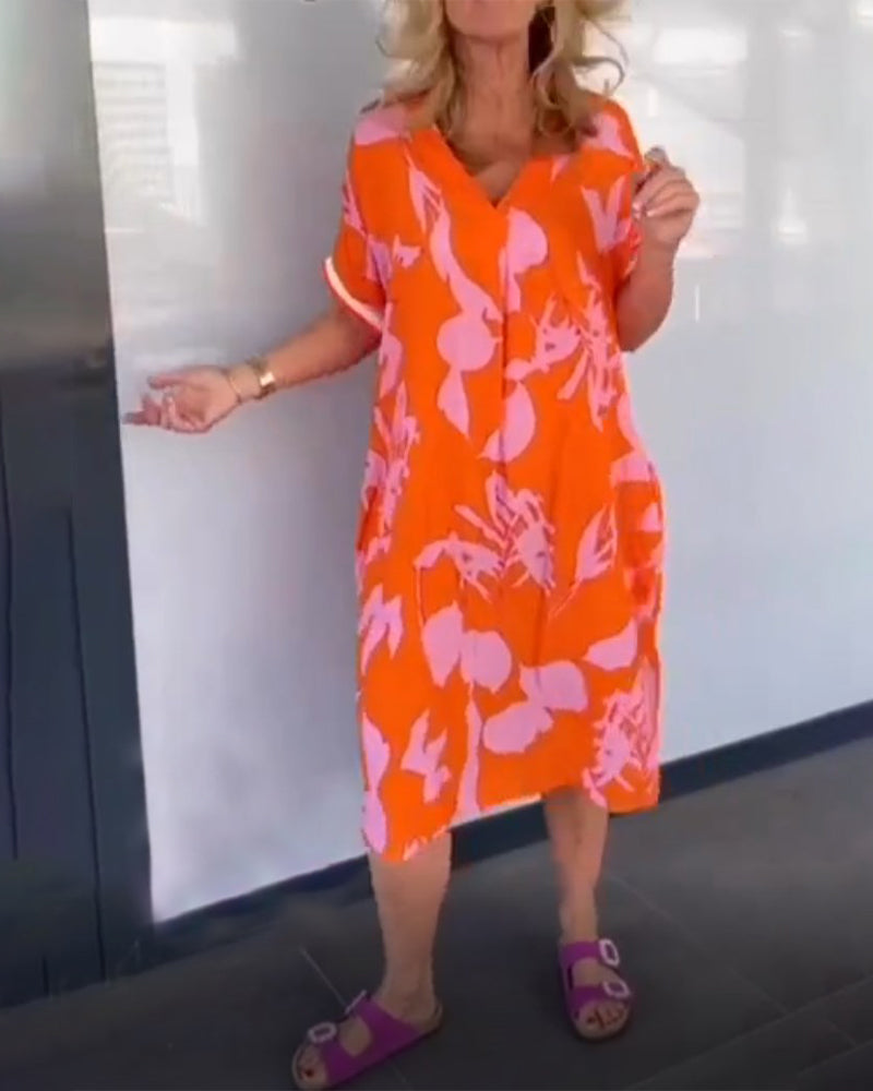 R&B | Lässiges, Lockeres Kleid mit Aufdruck