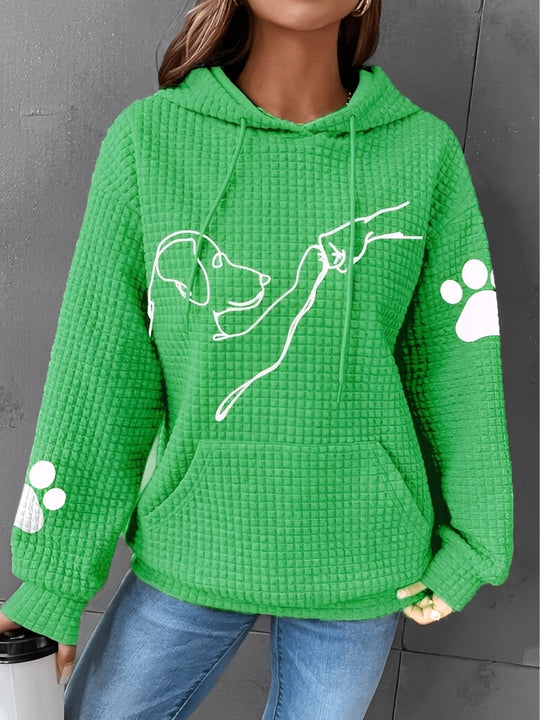 R&B | Bedruckter, Warmer Kapuzensweatshirt für Frauen