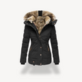 R&B | Damen Pufferjacke mit Kunstpelzkapuze