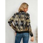 R&B | Pailletten Reißverschluss Jacke - Langarm