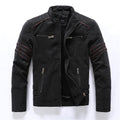 R&B | Herren Bikerjacke - Stehkragen mit rotem Streifendetail