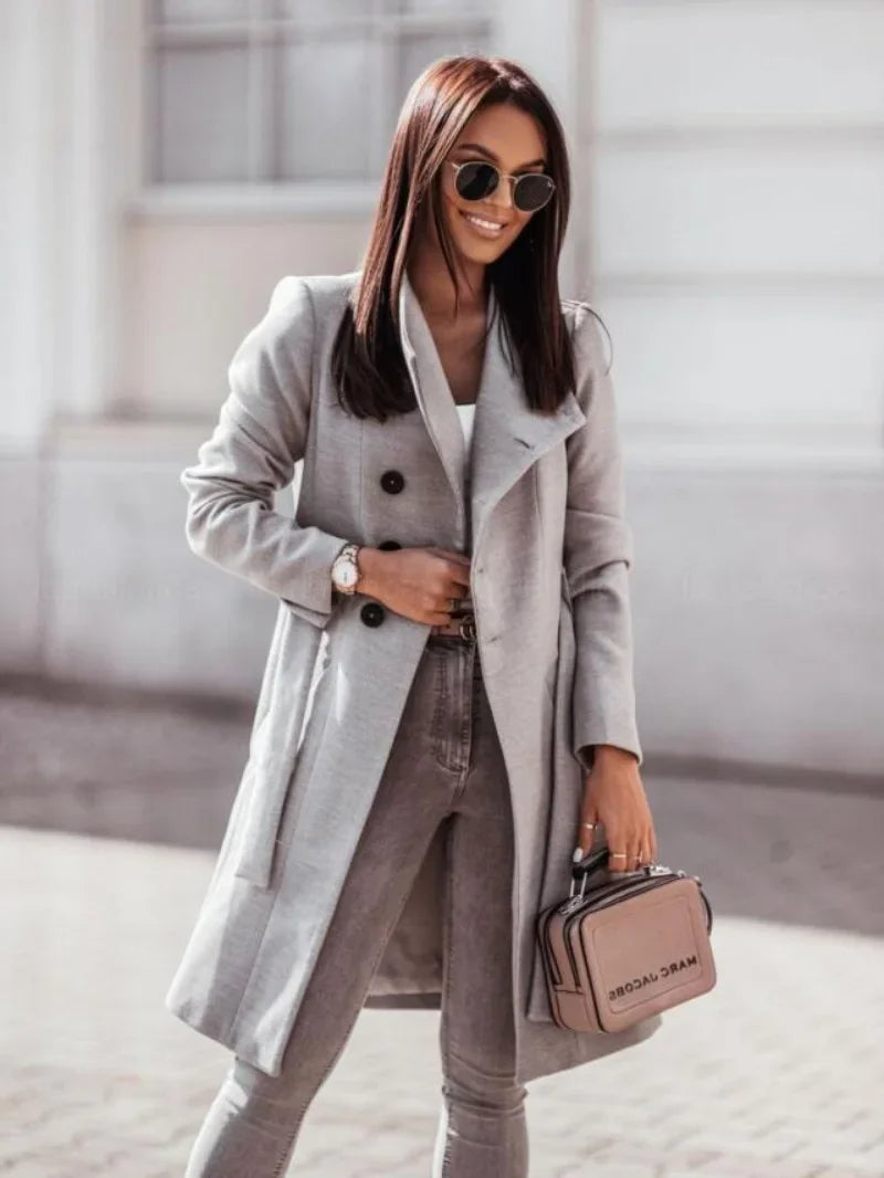 R&B | Klassischer Damen Trenchcoat Mit Doppelter Schleifenverschluss