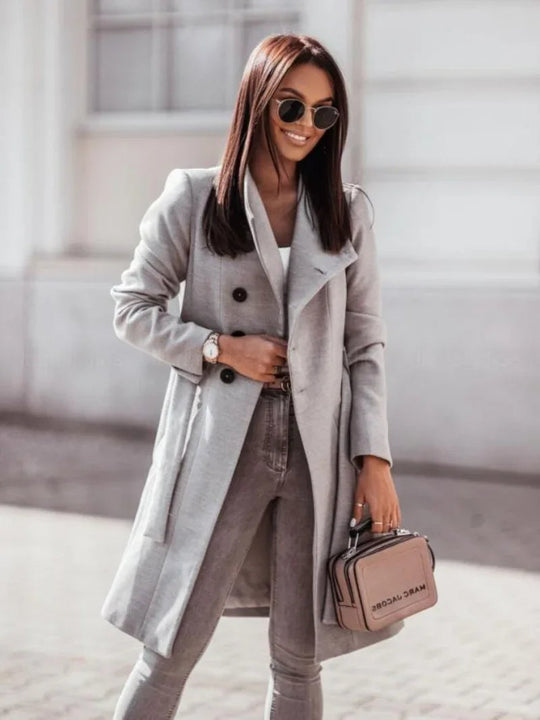 R&B | Klassischer Damen Trenchcoat Mit Doppelter Schleifenverschluss