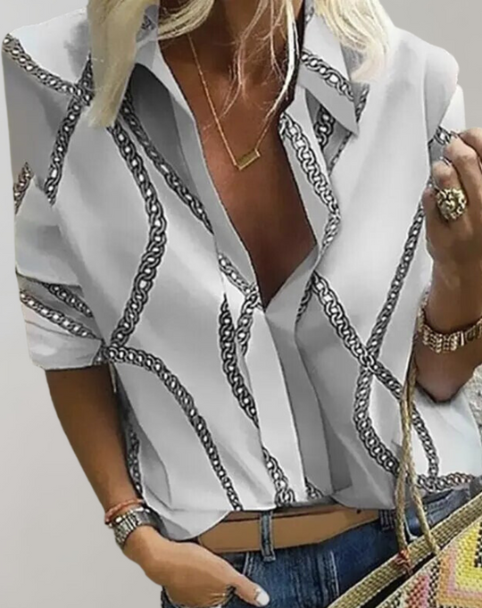 R&B | Seidenbluse mit Kettenmuster für Damen