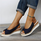 R&B | Orthopädische Keilsandalen mit Peep Toe