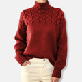 R&B | Wolle Hoher Hals Pullover Kabelstrick Entspannt Passform Pullover