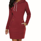 Lässiges Hoodie-Sweatkleid mit Taschen
