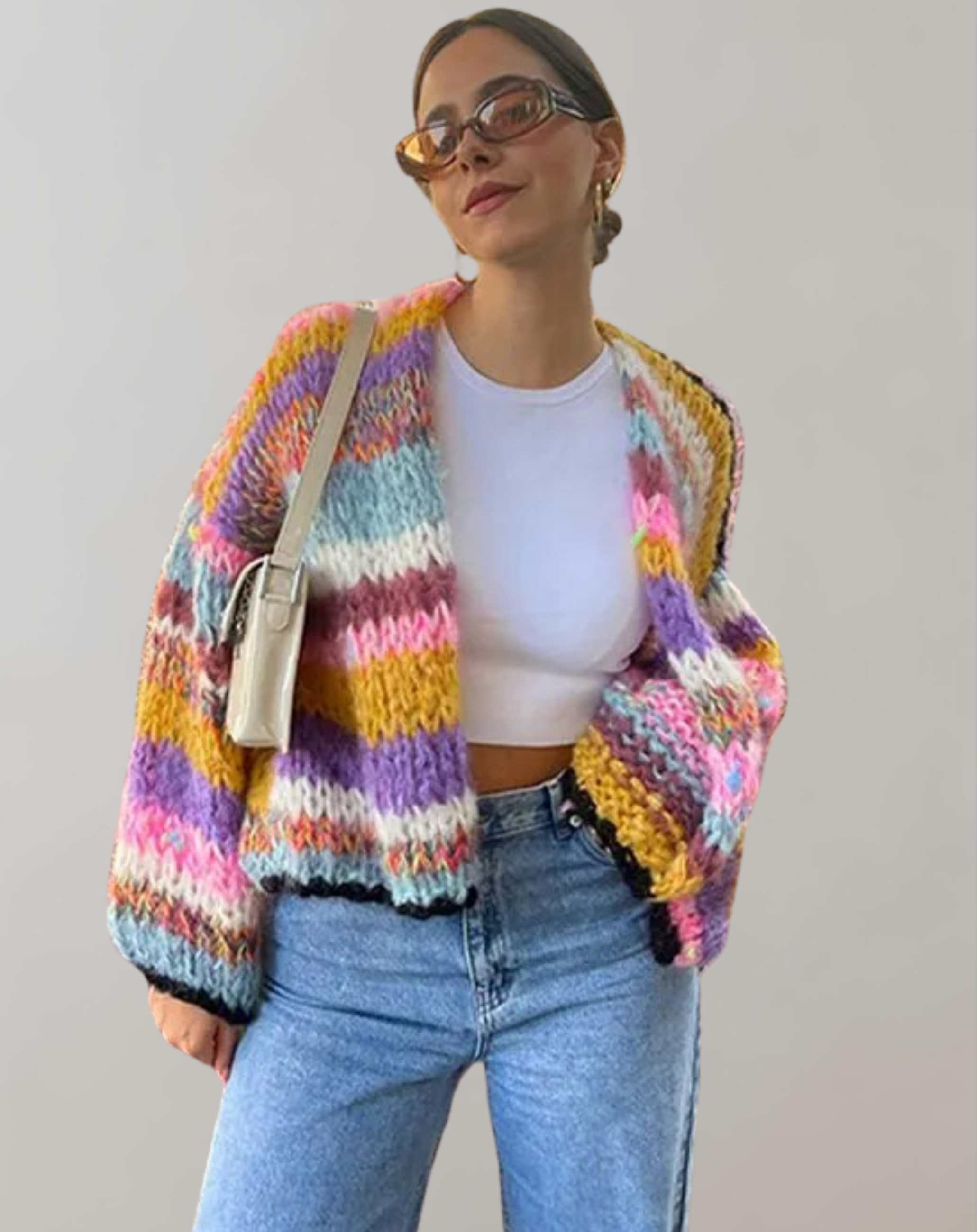 R&B | Übergroße und Bunte Strickjacke