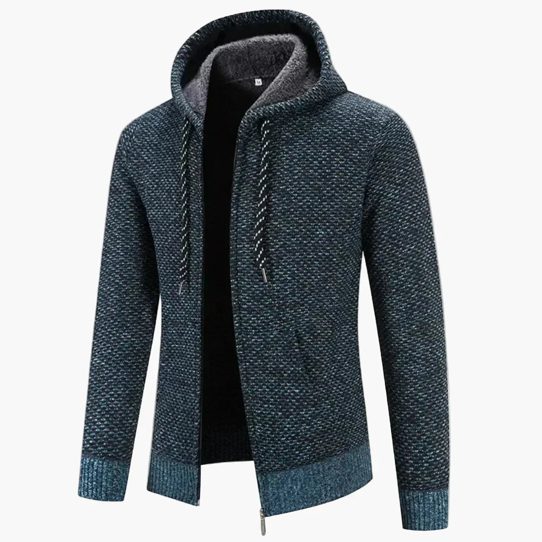 R&B | Strick-Kapuzenjacke für Herbst und Winter - Komfortabler Freizeit-Hoodie mit Reißverschluss