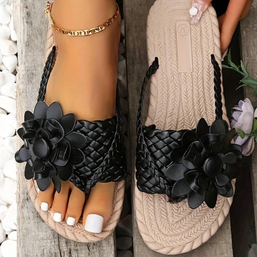 R&B | Damen-Sandalen mit Offener Zehenspitze und Eleganten Geflochtenen Riemen