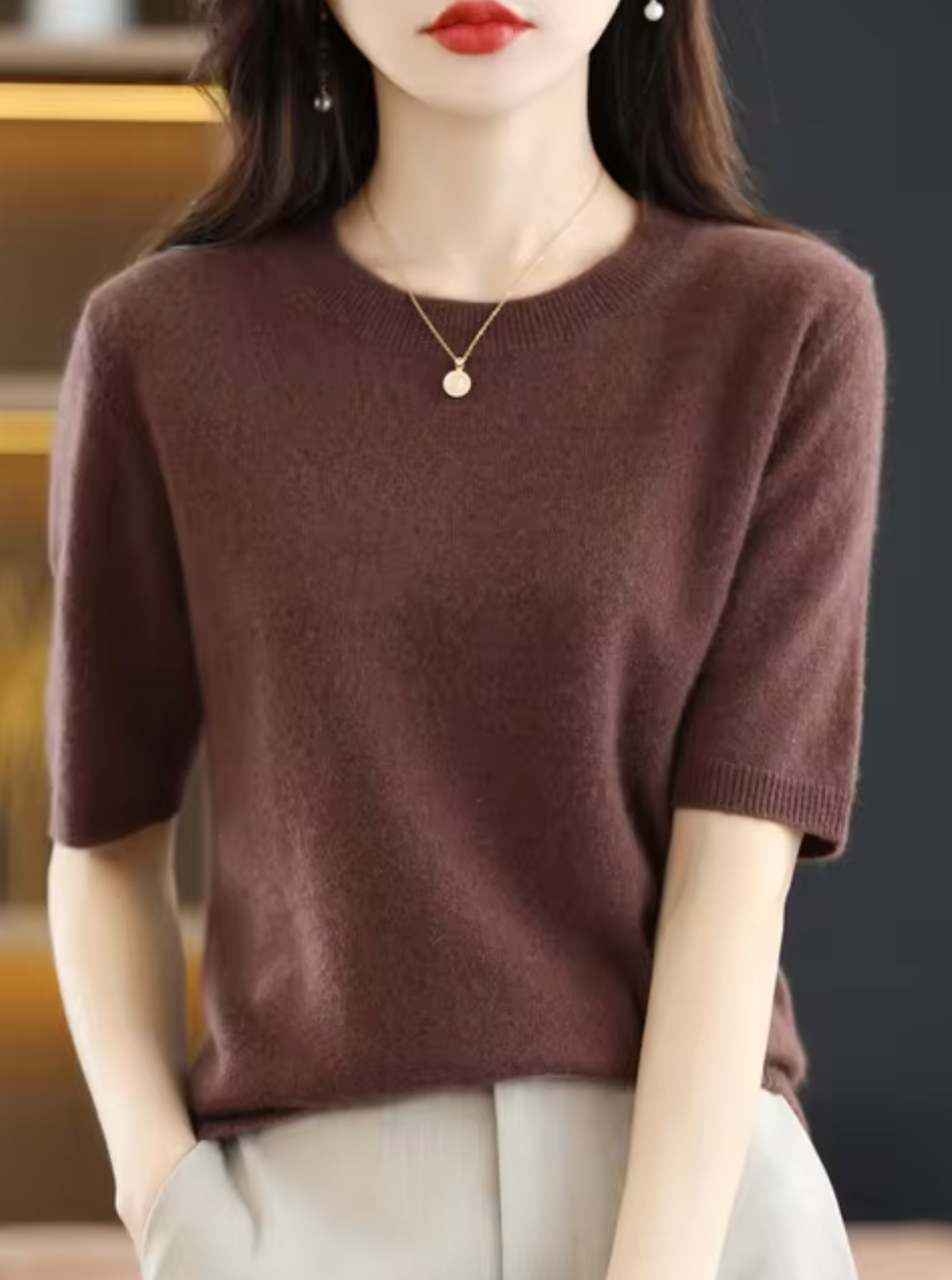 Heidi-Mode | Kurzärmliger Wollpullover