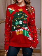 R&B | Bestickter Weihnachtbaum Strickpullover